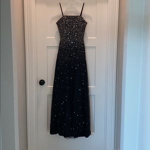 Prom Formal Black and Silver Strapless